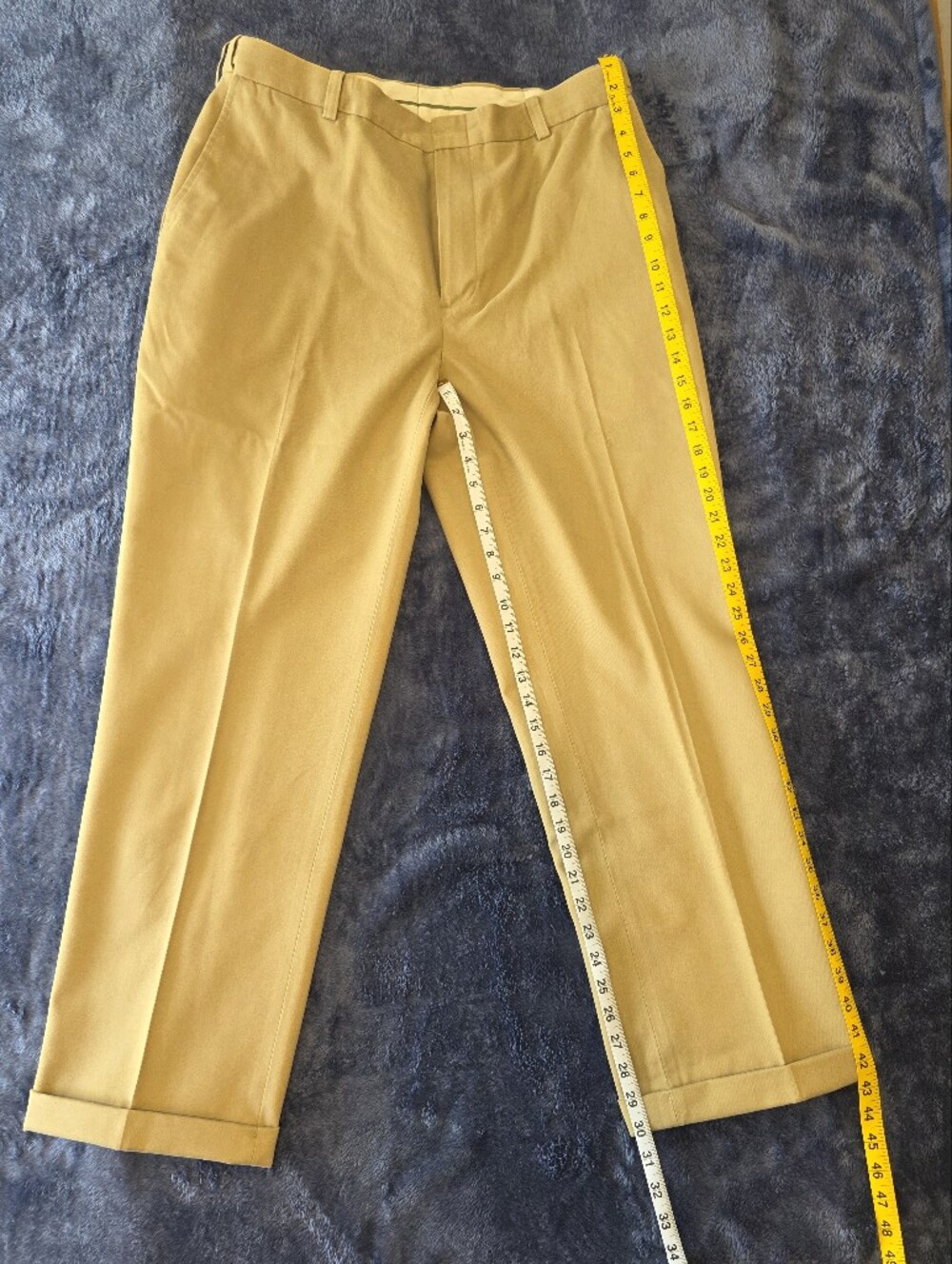 Men's Classic Tan Dress Pants Orvis Men Comfort Waist Chino Pants 36 Dark Khaki